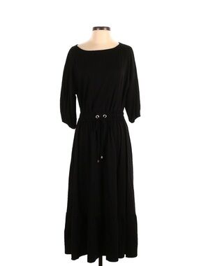 Ann Taylor Black Maxi Dress with Drawstring Waist